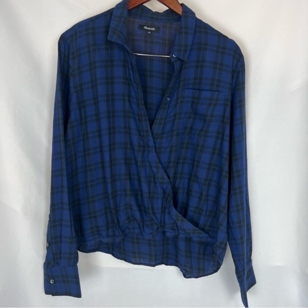 Madewell‎ Plaid Wrap Blouse